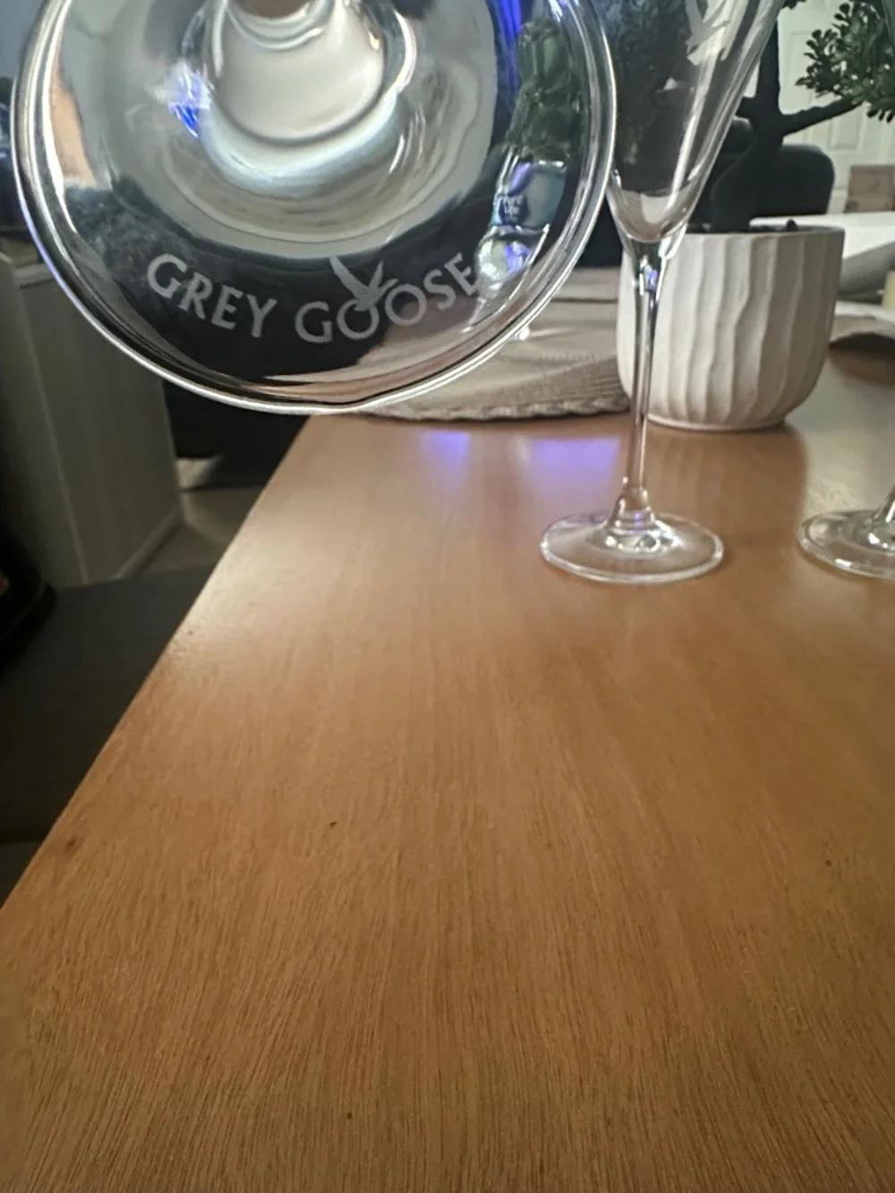 Clear Etched Cordial Glasses - Grey Goose Bird Motif, Set of 6